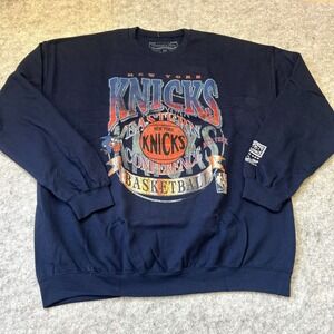 Men's XXL New York Knicks Mitchell & Ness Cool Long Sleeve Crew Sweatshirt NWT
